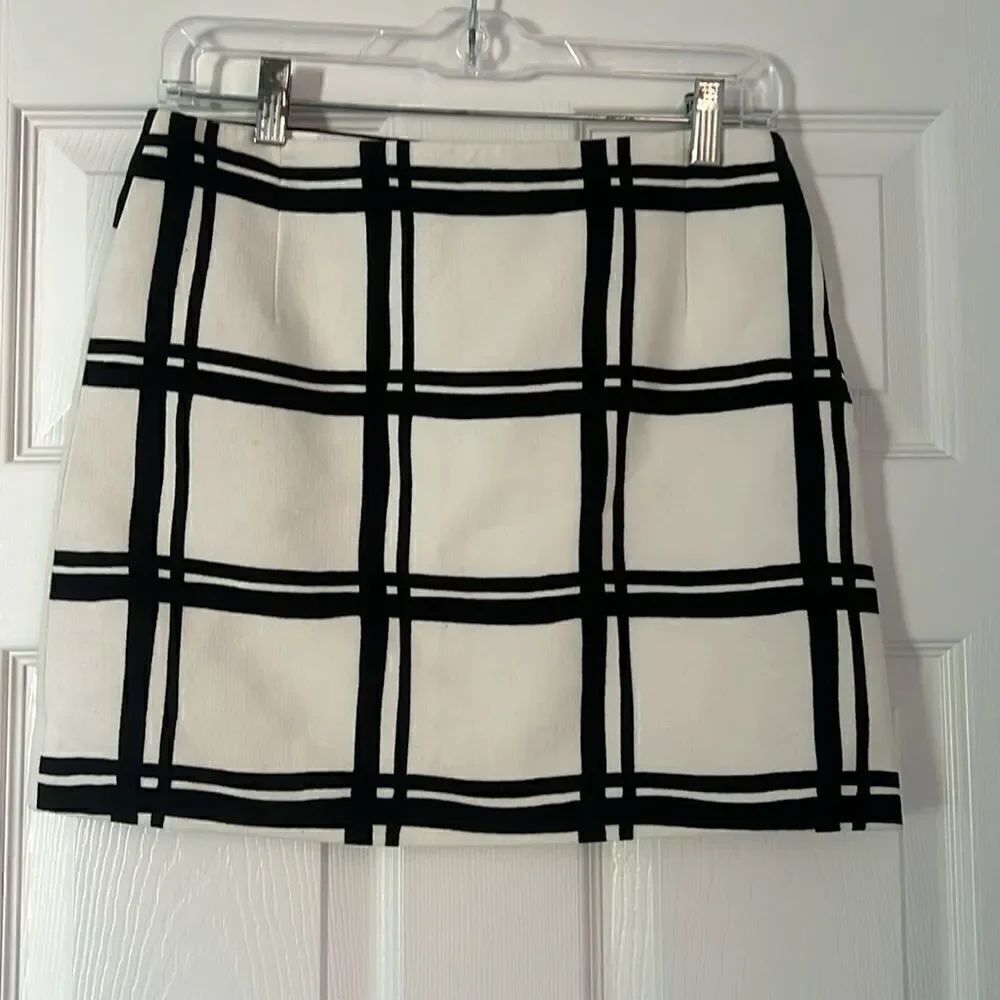 Tibi Black and White Mini Skirt - 100% Cotton - NEW Lined Skirt - Size 4